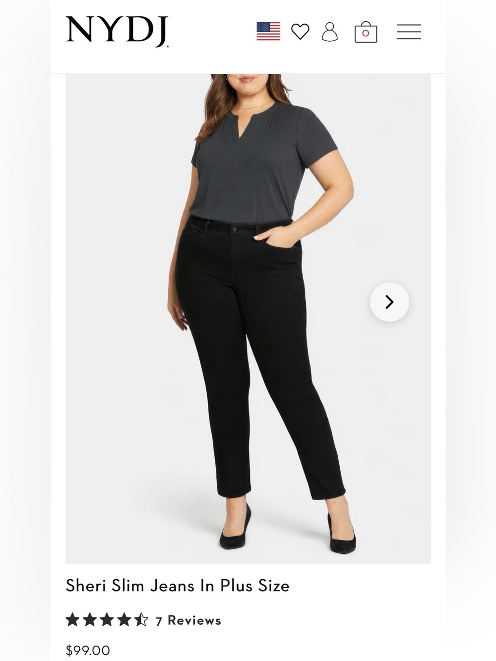 NYDJ Sheri Slim Jeans in Black